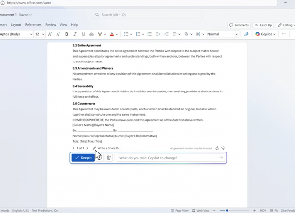 Avec Tuning, Copilot suggère des actions personnalisées