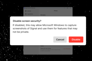 Signal bloque les captures d'écran de Windows Recall