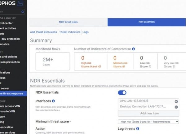 Sophos fusionne ses outils NDR et firewall