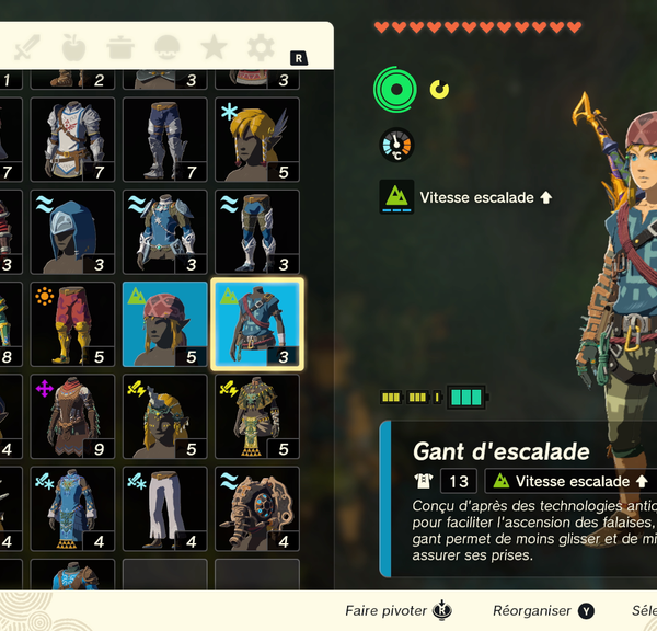 Tenue d'escalade Zelda Tears of the Kingdom : Comment obtenir toutes les pièces de cet équipement ?