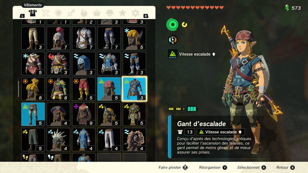 Tenue d'escalade Zelda Tears of the Kingdom : Comment obtenir toutes les pièces de cet équipement ?