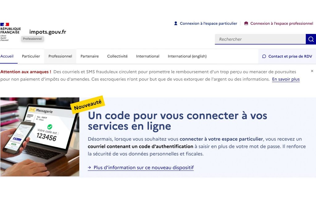 Impots.gouv.fr : pour se connecter, il faut désormais un code