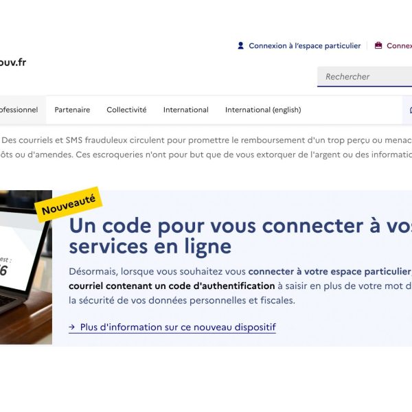 Impots.gouv.fr : pour se connecter, il faut désormais un code