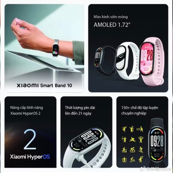Le Xiaomi Smart Band 10 s’affiche avant sa sortie : prix, nouveautés, design… tout est déjà là