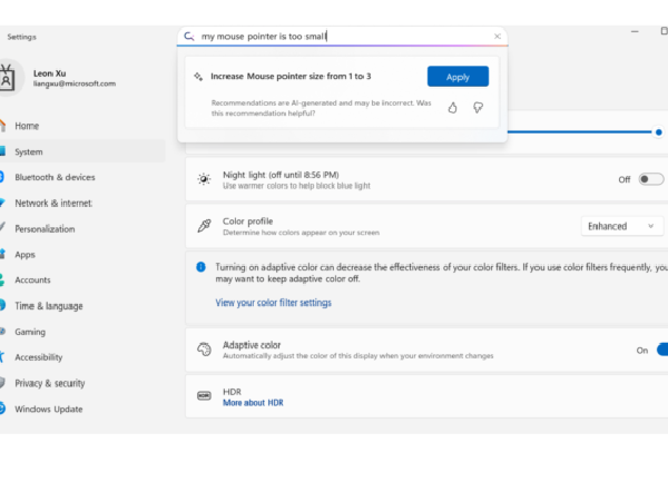 Avec le SLM Mu, Microsoft automatise les réglages de Windows 11