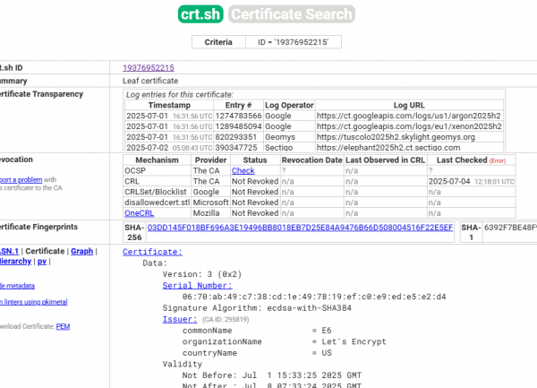 Let's Encrypt donne des certificats TLS/SSL pour les adresses IP