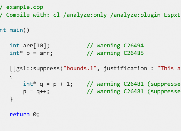 Microsoft améliore la gestion d'alertes de suppression de code dans C++ Code Analysis