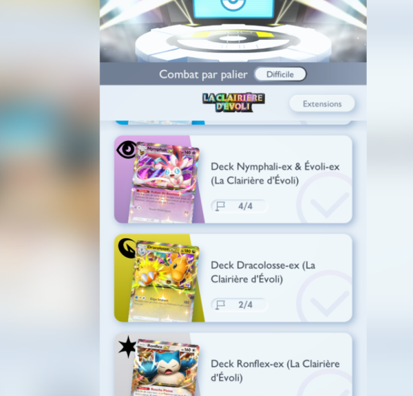 Pokémon TCG Pocket Clairière d'Évoli : un deck Combat pour vaincre sans rien faire le défi difficile Ronflex-Ex de l'extension