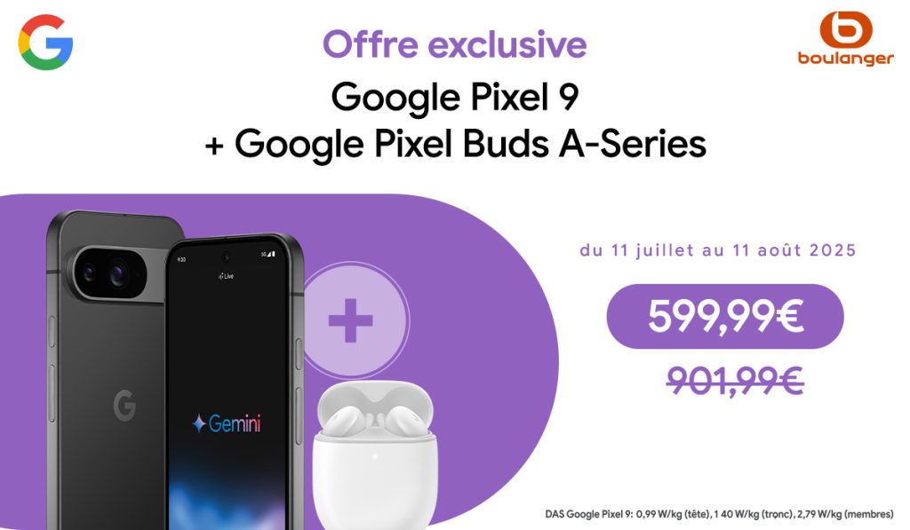 Offre choc chez Boulanger : un Pixel 9 et des écouteurs Google pour moins de 600 €
