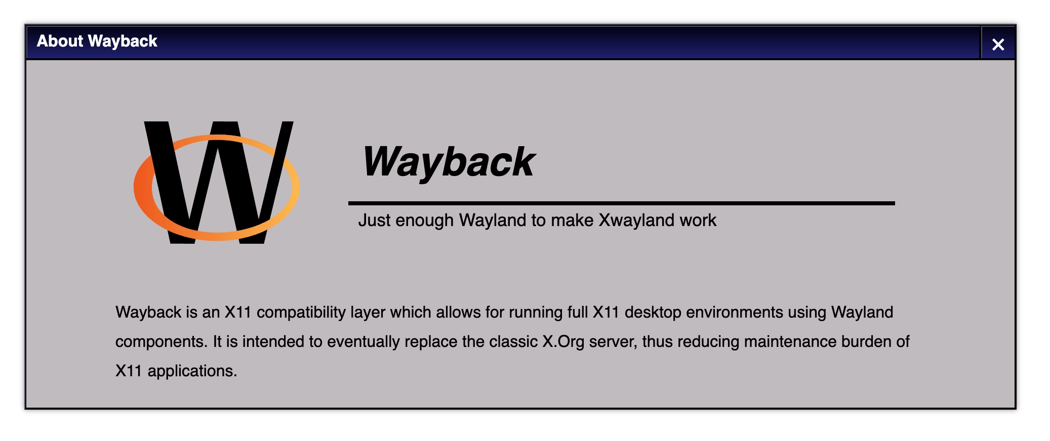 Wayback – La bouée de sauvetage des vieux environnements X11
