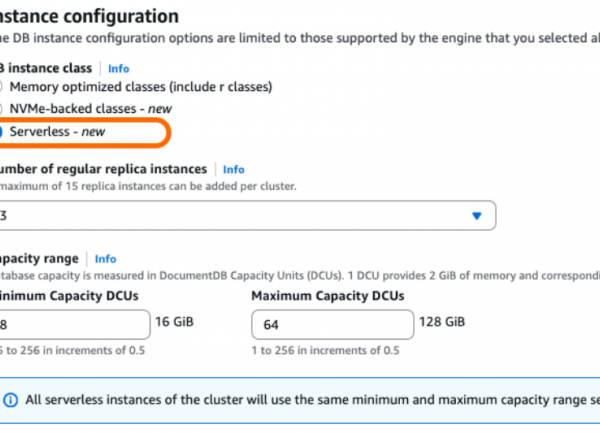 DocumentDB d'AWS passe en mode serverless