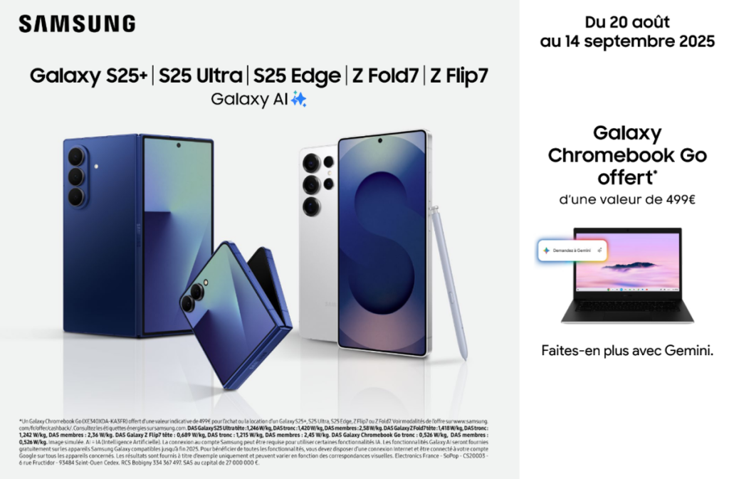 Plus de 1000€ d’avantage dont un PC offert : l’offre Samsung choc de la rentrée chez Orange !