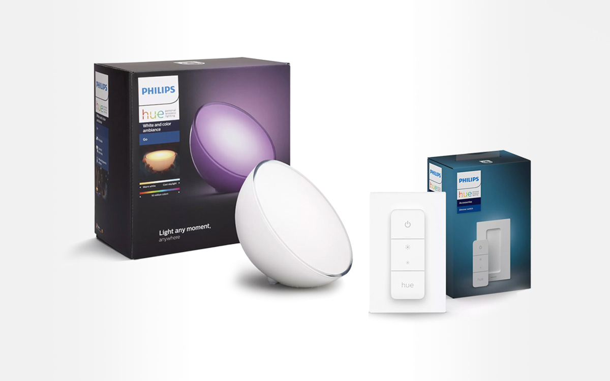 La lampe connectée Philips HUE W&C Go est à prix cassé avec la télécommande offerte !