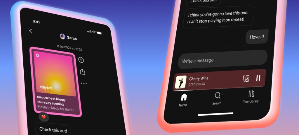 On peut maintenant envoyer des messages sur Spotify, voici comment ça marche