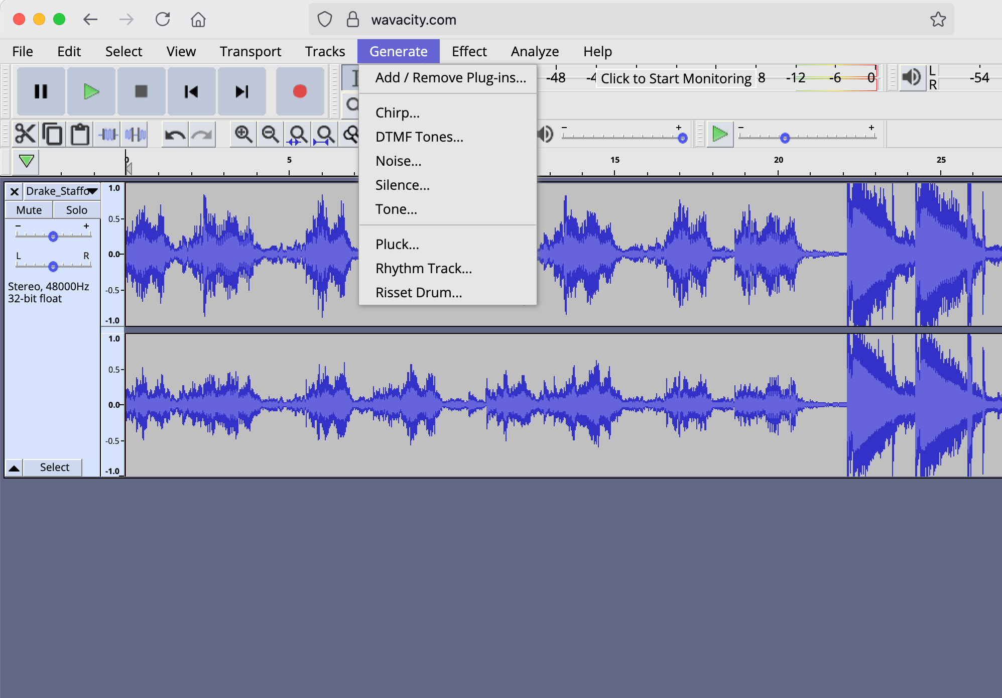 Wavacity – Audacity directement dans votre navigateur web