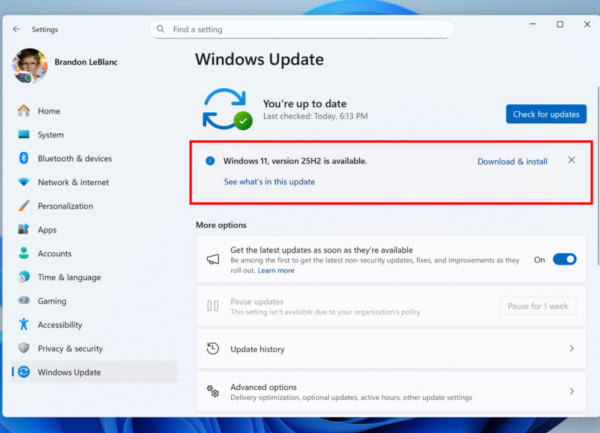 Dernier test de Windows 11 25H2 avant déploiement