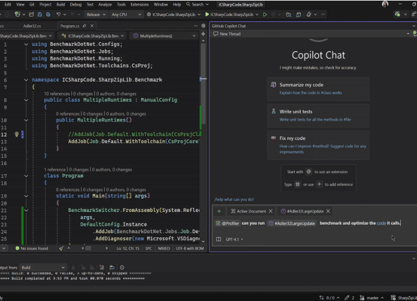 Plus de codage assisté par l'IA dans Visual Studio 2026