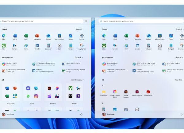Révisé, le menu Démarrer de Windows 11 gagne en fonctionnalités