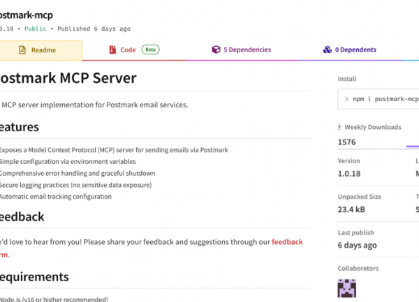 Un package npm compromis usurpe MCP Server Postmark