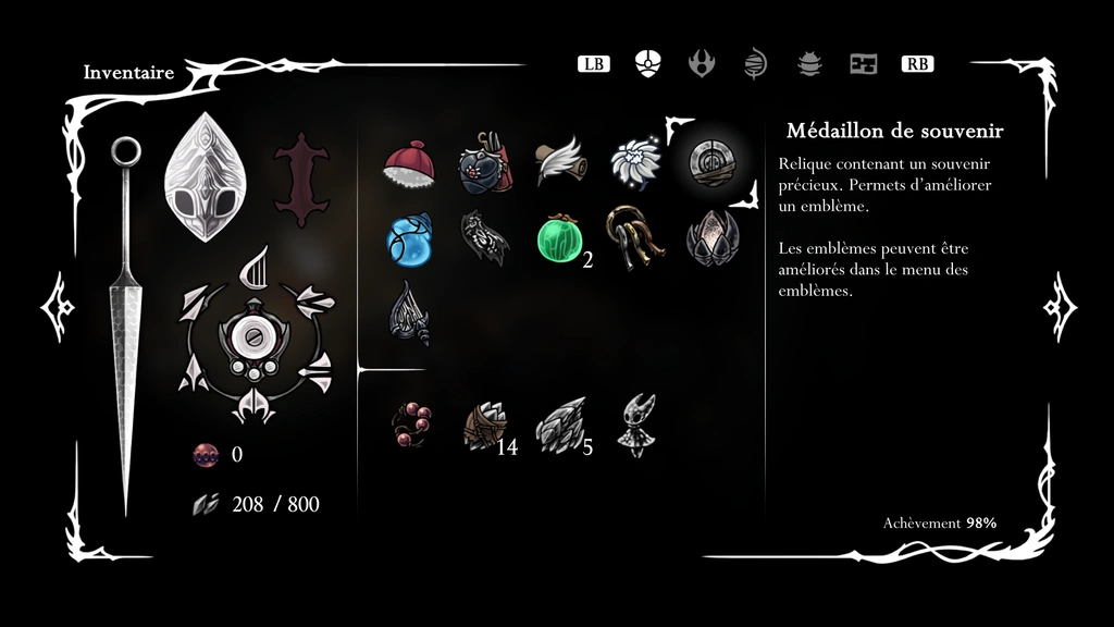 Médaillon de souvenir Silksong : où trouver tous les memory locket pour ses emblèmes ?