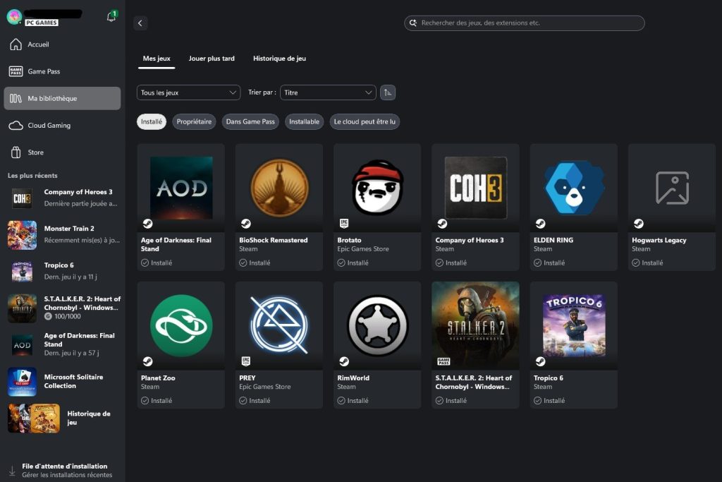 L’application Xbox réunit tous vos jeux, quelle que soit leur plateforme