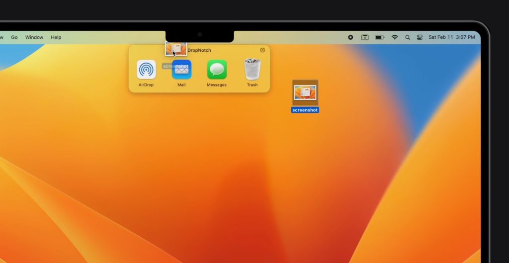 DropNotch transforme l'encoche de votre MacBook en zone de partage ultra pratique