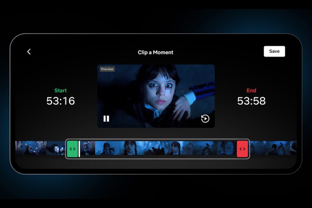 Les extraits à partager de Netflix peuvent enfin être ajustés