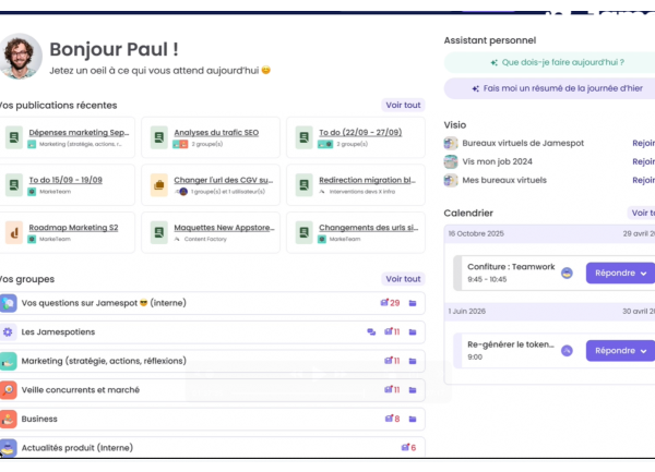 Jamespot intègre une pointe de GenAI dans Team Work