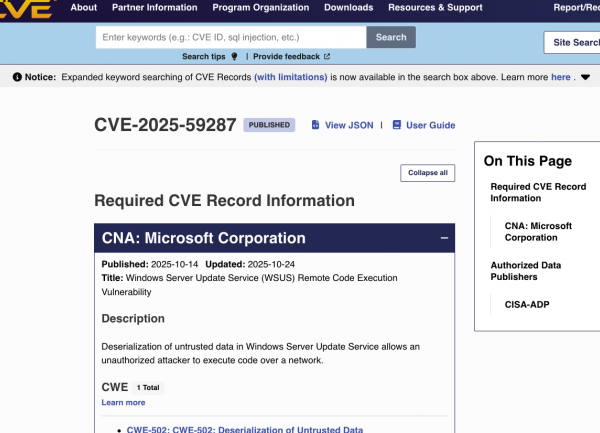 Une faille critique de Microsoft WSUS exploitée à grande échelle 