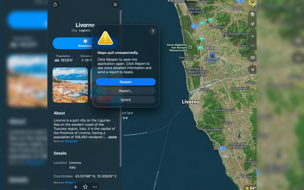 Ne zoomez pas dans ce coin de l’Italie sur Apple Plans, vous allez tout faire planter