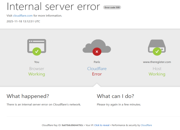 Une panne de Cloudflare perturbe le web