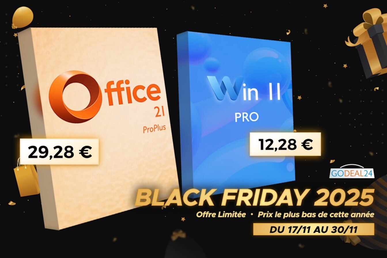 Black Friday 2025 : profitez de Windows 11 à 13,28€ et Office 2021 à prix CHOC et à vie ! 🔥