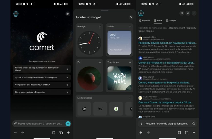 Comet, le navigateur IA de Perplexity, arrive sur votre smartphone