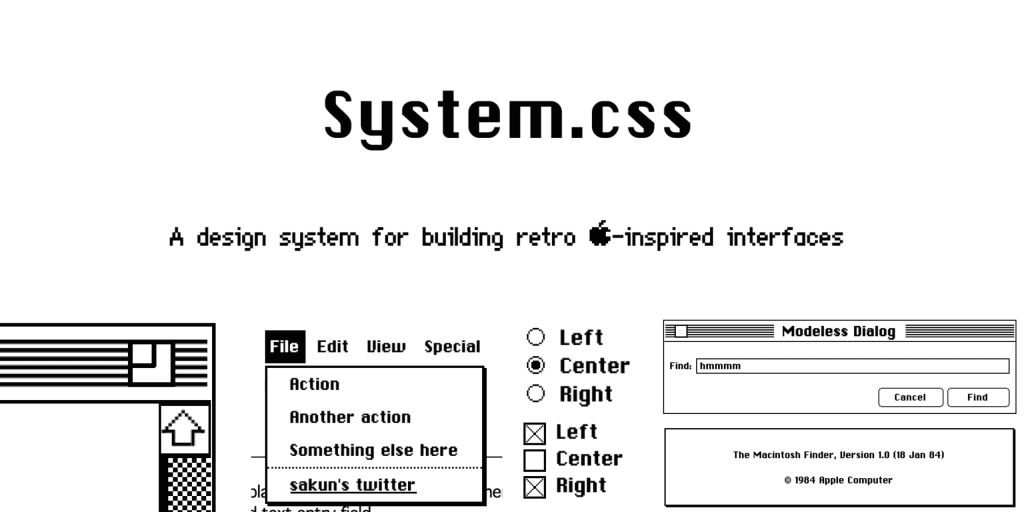 System.css – Donnez un look 100% retro Apple à votre site web