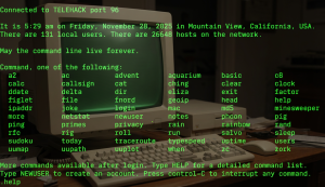 Telehack – Replongez dans l'Internet de 1985