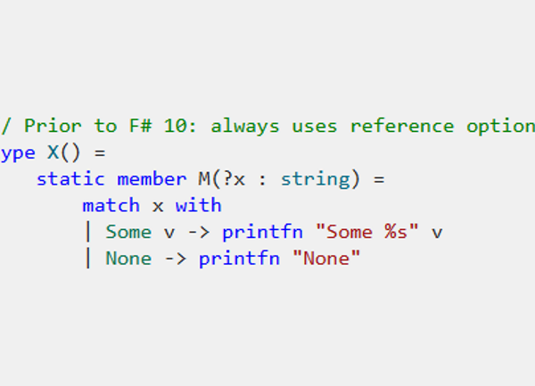 F# 10 supprime des alertes dans des sections de code