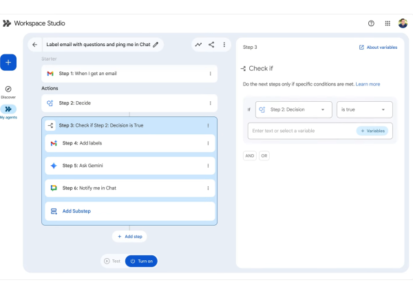 Avec Workspace Studio, Google facilite la création d'agents IA