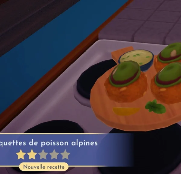 Croquettes de poisson alpines Dreamlight Valley : comment préparer cette recette d'entrée 2 étoiles ?