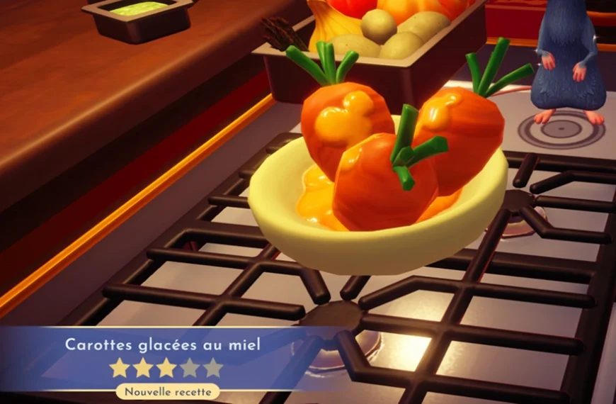 Carottes glacées au miel DLC Dreamlight Valley : comment préparer cette recette de plat principal 3 étoiles ?