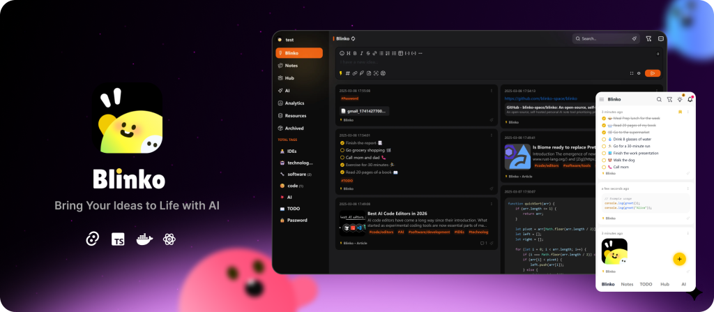 Blinko – Prenez des notes et laissez l'IA retrouver ce que vous avez oublié