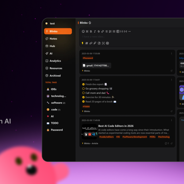 Blinko – Prenez des notes et laissez l'IA retrouver ce que vous avez oublié