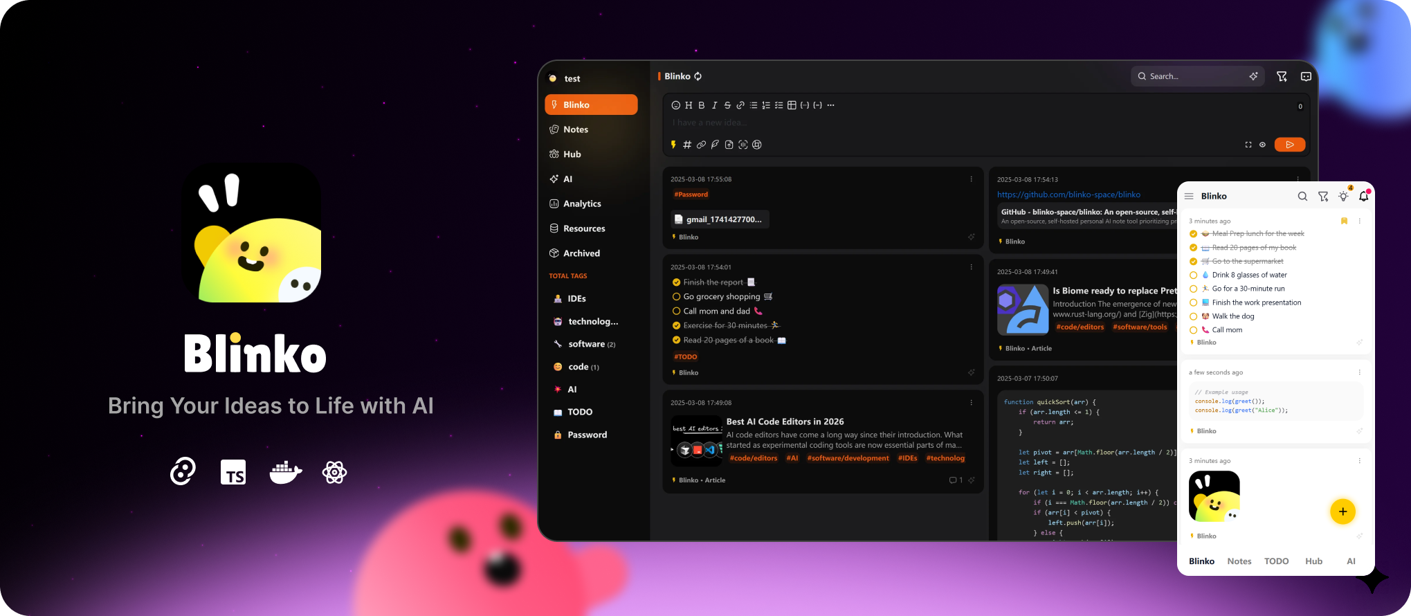 Blinko – Prenez des notes et laissez l'IA retrouver ce que vous avez oublié