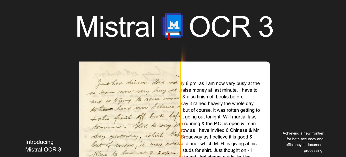 Mistral OCR 3 – L'OCR français qui lit même l'écriture de votre médecin