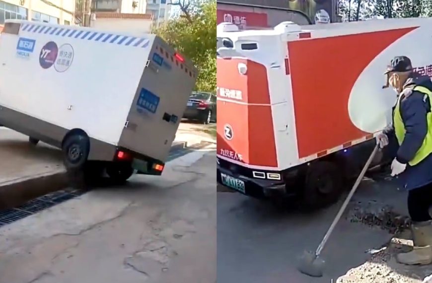 En Chine, les vans de livraison autonomes sèment un joyeux bordel