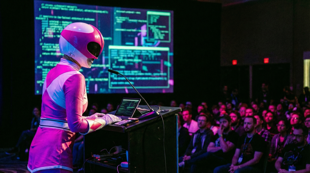 Une hacktiviste déguisée en Pink Ranger supprime des sites de nazis en live au 39C3