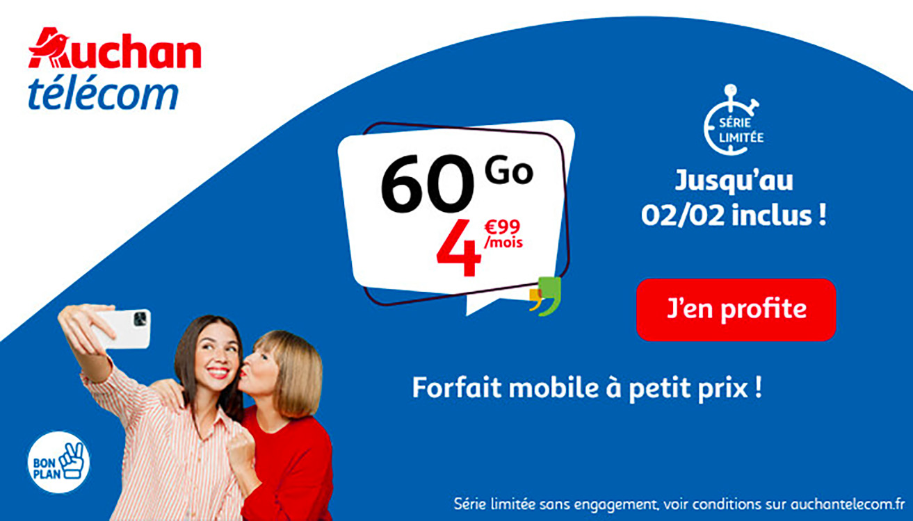 Forfait mobile à moins de 5 € : c’est les derniers jours pour profiter de 60 Go par mois à prix cassé !
