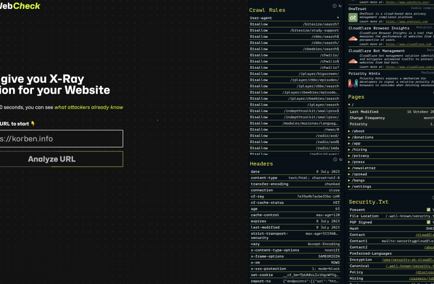 Web-Check – Radiographiez n'importe quel site en un clic
