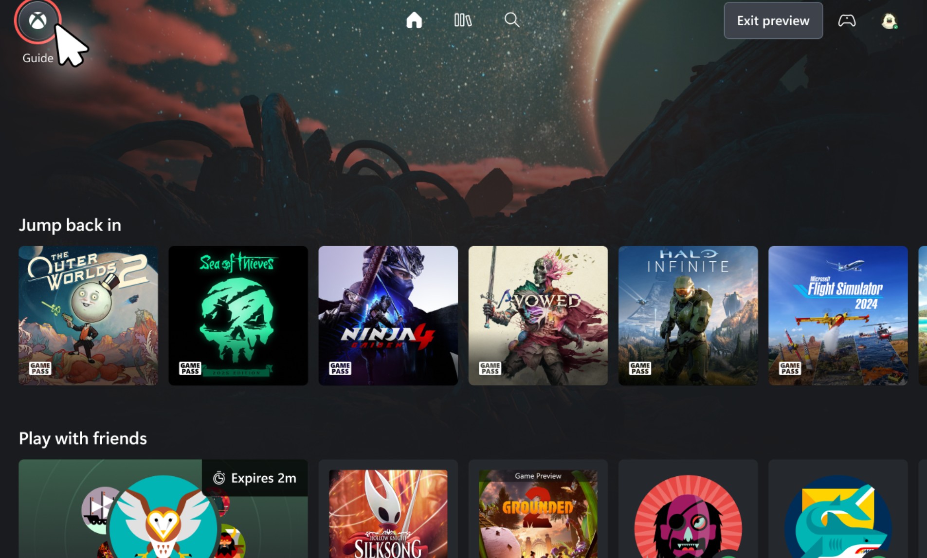 Voici la nouvelle interface Xbox Cloud Gaming, un premier aperçu de la future expérience Xbox ?