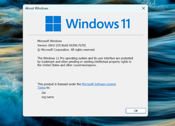 La préversion de Windows 11 26H2 disponible