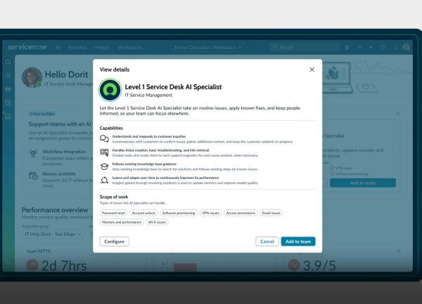 ServiceNow lance un agent IA spécialisé dans l'assistance IT